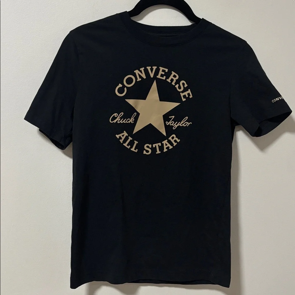 CONVERSE (M) Kids All Star Tee Classic Black Gold Unisex Cotton-Blend Soft - Picture 2 of 11